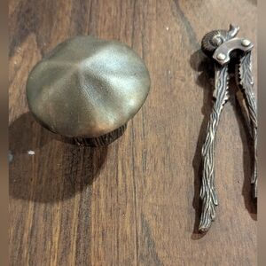 Anthropology 2009 Bronze Mushroom Bottle Opener & Snail Nut Crackers